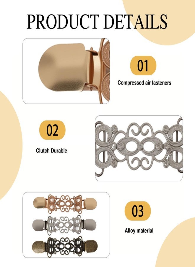 Aphohome 3 Pcs Vintage Cinch Clips - Waist Tightener Dress Clips Back Cinch, Renaissance Style Shawl Pin & Cardigan Collar Clips for Women, Pants & Shirt Cinching Accessories,Christmas Gifts for Women - Image 4